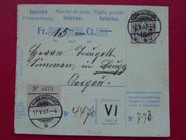1907, Nr.85 (Geldanweisung) v. BADEN-OBERSTADT - sehr sauber