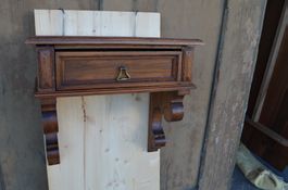 Wandkonsole Schublade Holz dunkel Vintage