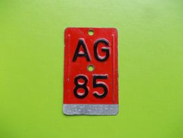 Velonummer / Fahrradnummer AG 85