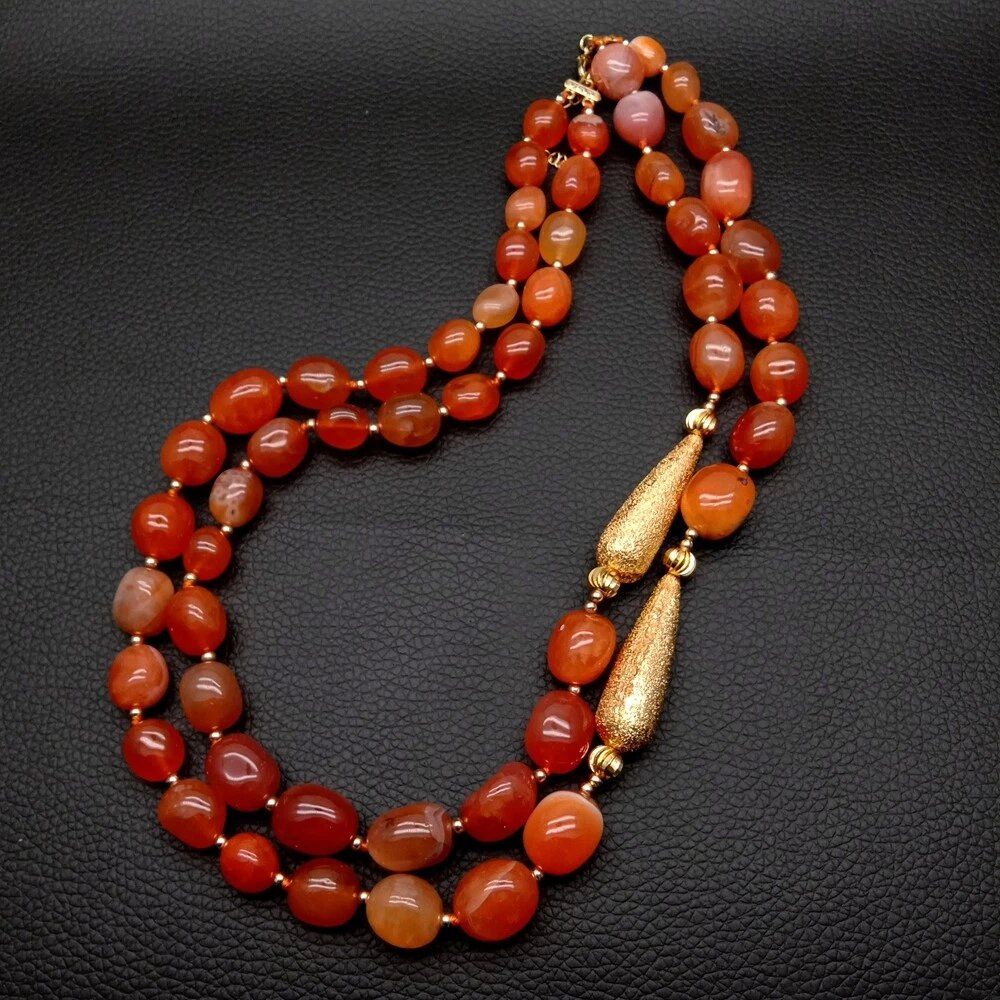 Catenine: Statement Rot Achat vergoldet Halskette Kette Collier Agate – Nuovo (secondo la descrizione) da Prilly venduto da ilyria73 4