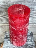 Rote Laternenkerzen/Rot gefrostet/Gr.L/7x14cm/OVP