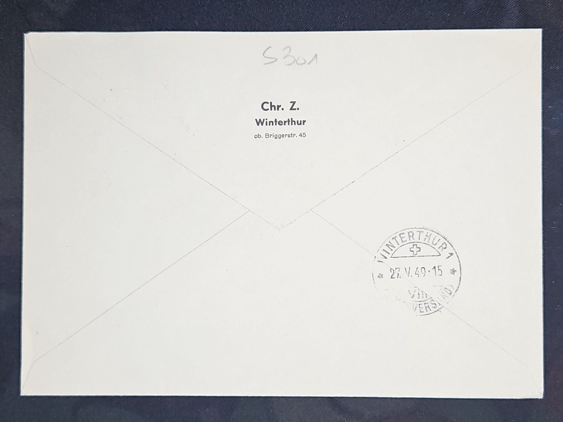Tutti i francobolli: CL23 Enveloppe + Timbre Suisse 1949 – Usato da Cousset venduto da Patrick_Collections 1