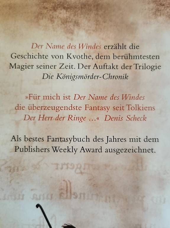 Libri: Die Königsmörderchronik von Patrick Rothfuss – Usato da bern venduto da jeannie2006 1