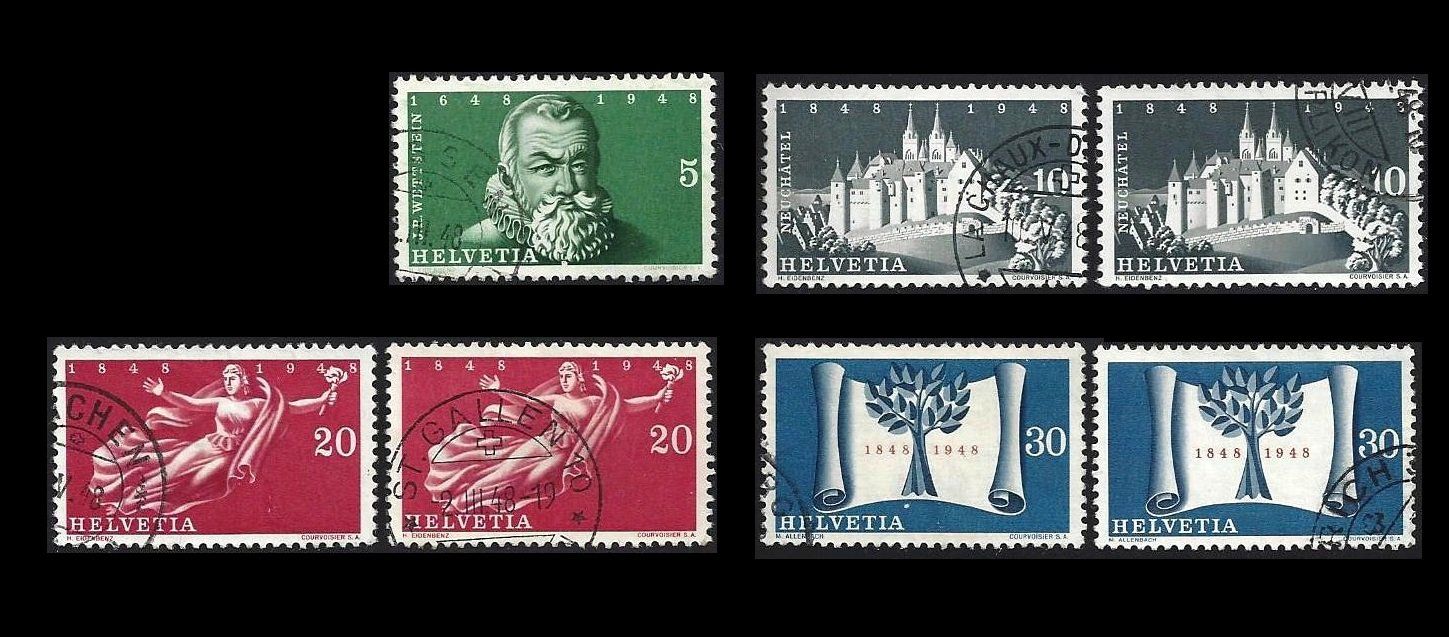 Tutti i francobolli: 1948 100 Jahre Schweiz. Bundesstaat – Usato da Baar venduto da miam8 1