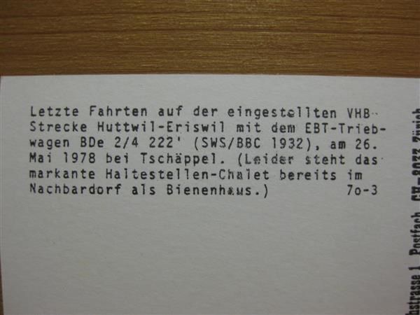 Cartoline postali: AK EBT Triebwagen in Tschäppel – Nuovo (secondo la descrizione) da Malters venduto da Marosko 1