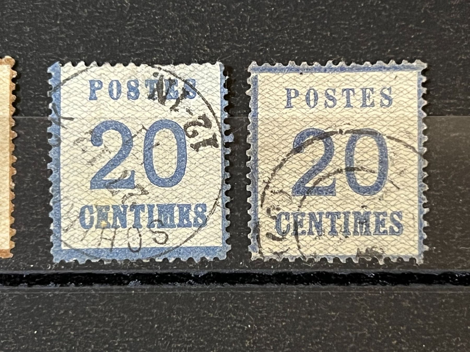 Tutti i francobolli: () 5 timbres Alsace Lorraine 1870 oblitérés – Usato da Lausanne venduto da ffhoud 4