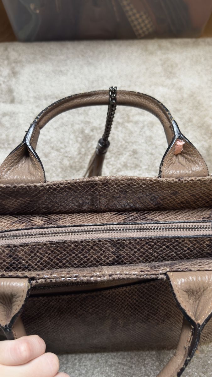 Taschen für Damen: Sac à main cuir véritable – Ledertasche effet python – Gebraucht aus Vuippens von Anna_as 6