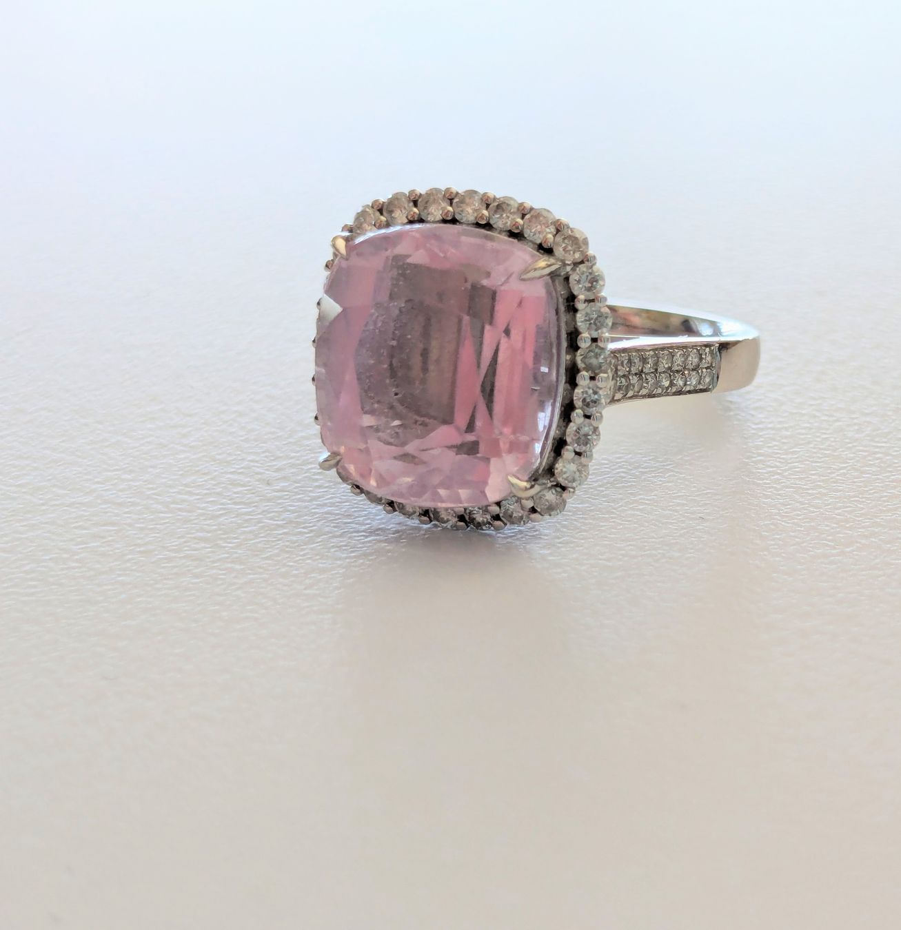 Anelli: Kunzite and diamond ring white gold certificate – Usato da Kloten venduto da nad_ys78 3