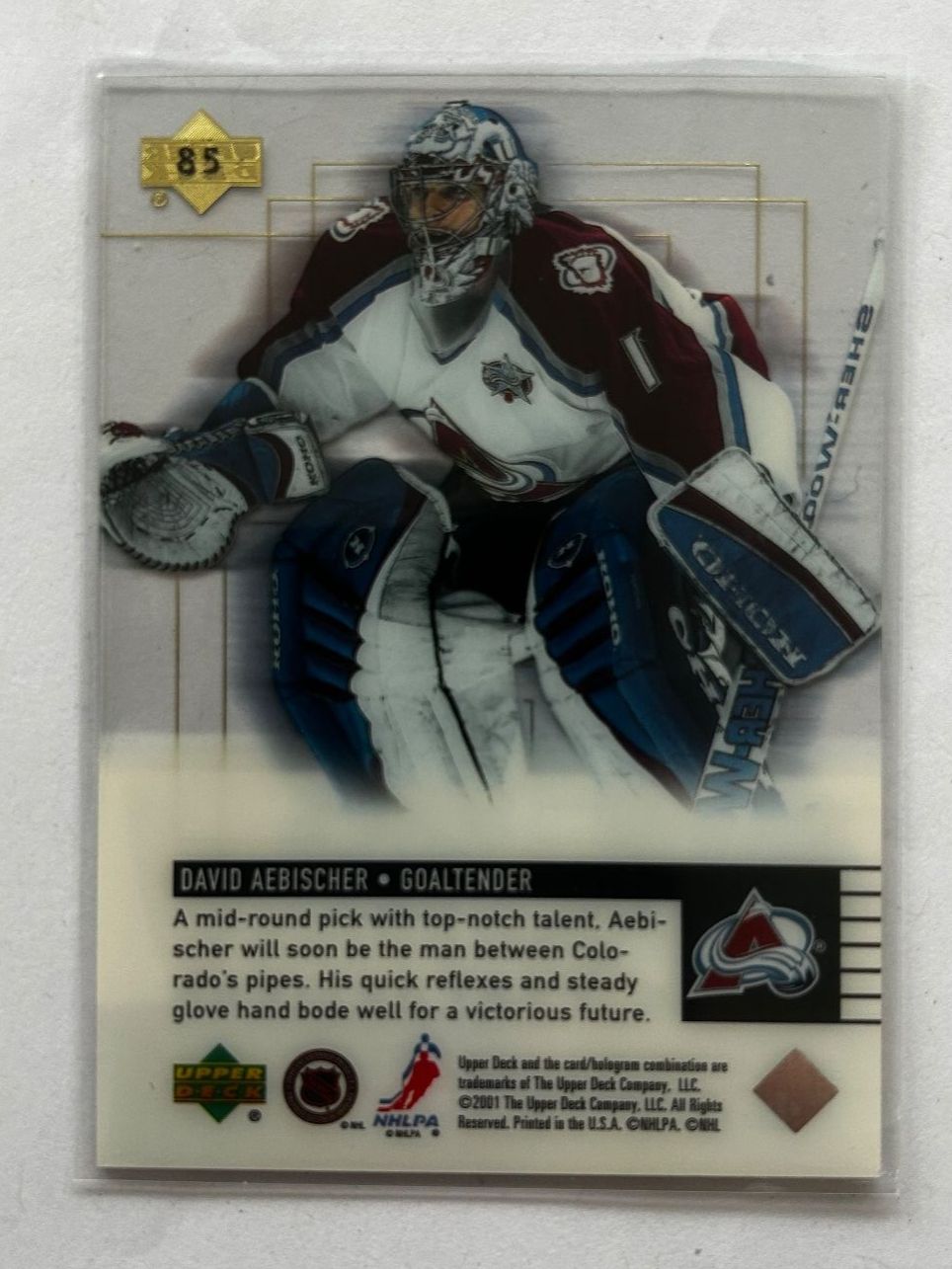 NHL Carte collezionabili: Upper Deck NHL David Aebischer nummeriert #595/1000 ICE – Usato da Oberwil-Lieli venduto da Mhd 1