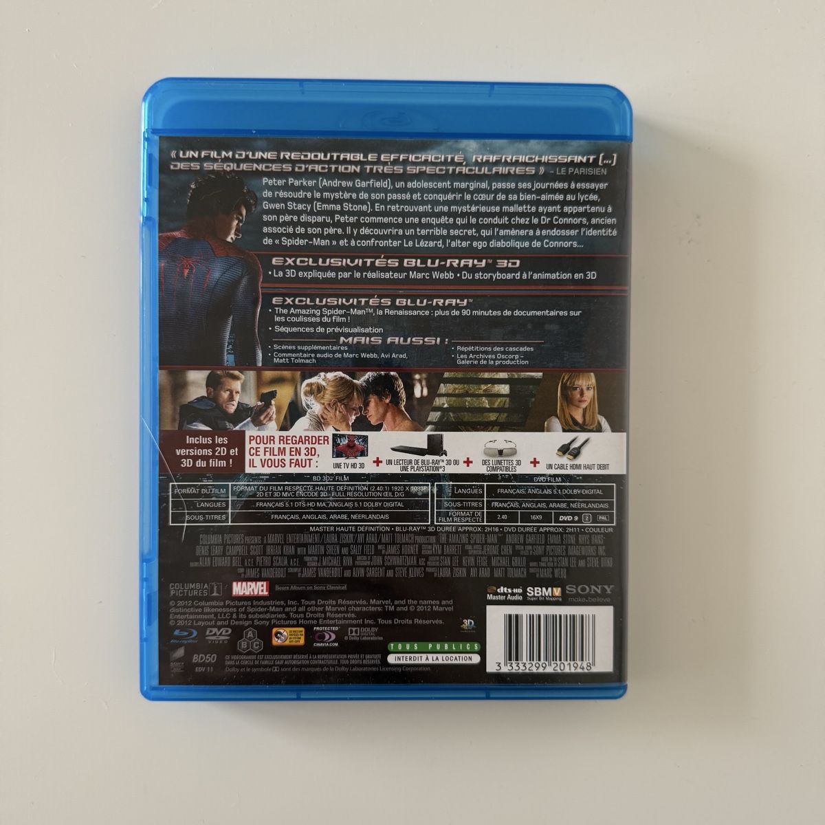 Tutti i DVDs: The Amazing Spider-Man Blu-Ray 3D + 2D, FR ENG – Usato da Couvet venduto da Aura_aura 2