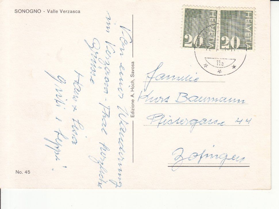Cartoline postali: Sonogno 1981 – Usato da Bürglen TG venduto da StampGraf 1