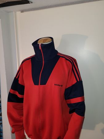 Adidas Vintage 80s Trainingsjacke, Rot/Blau, Grösse M!