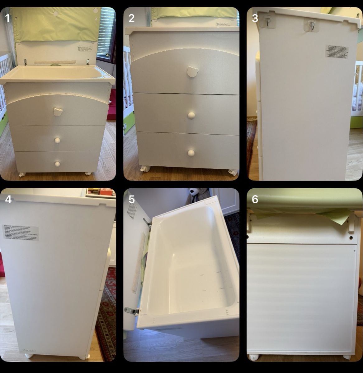 Ikea Fasciatoi & Accessori: White Baby Changing Table with Bath and Three Drawers – Nuovo (secondo la descrizione) da Nyon venduto da raz_7y76