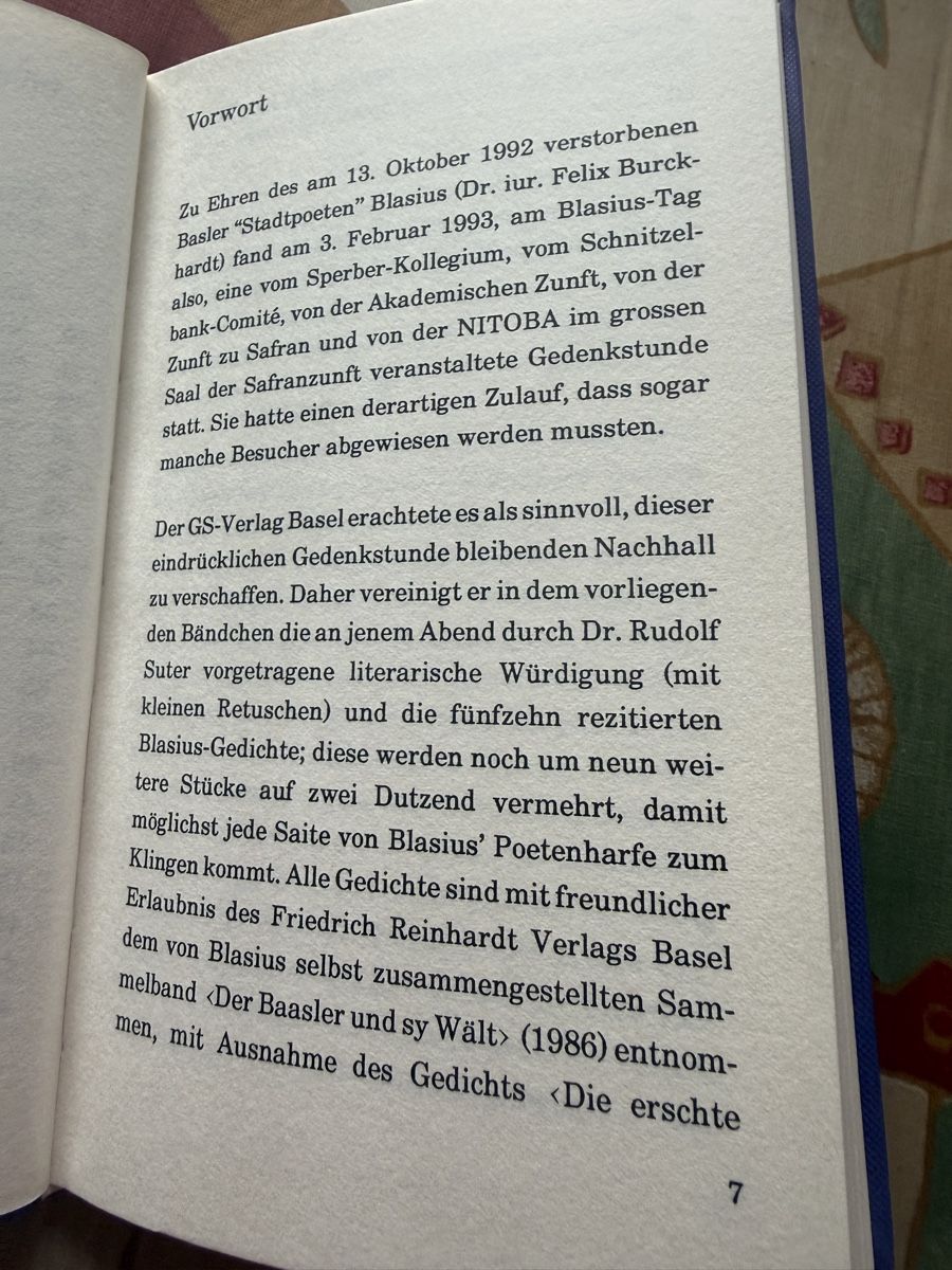 Libri: Buch E Stund mit em Blasius GS-Verlag Basel 1993 – Usato da Basel venduto da Cora3 6