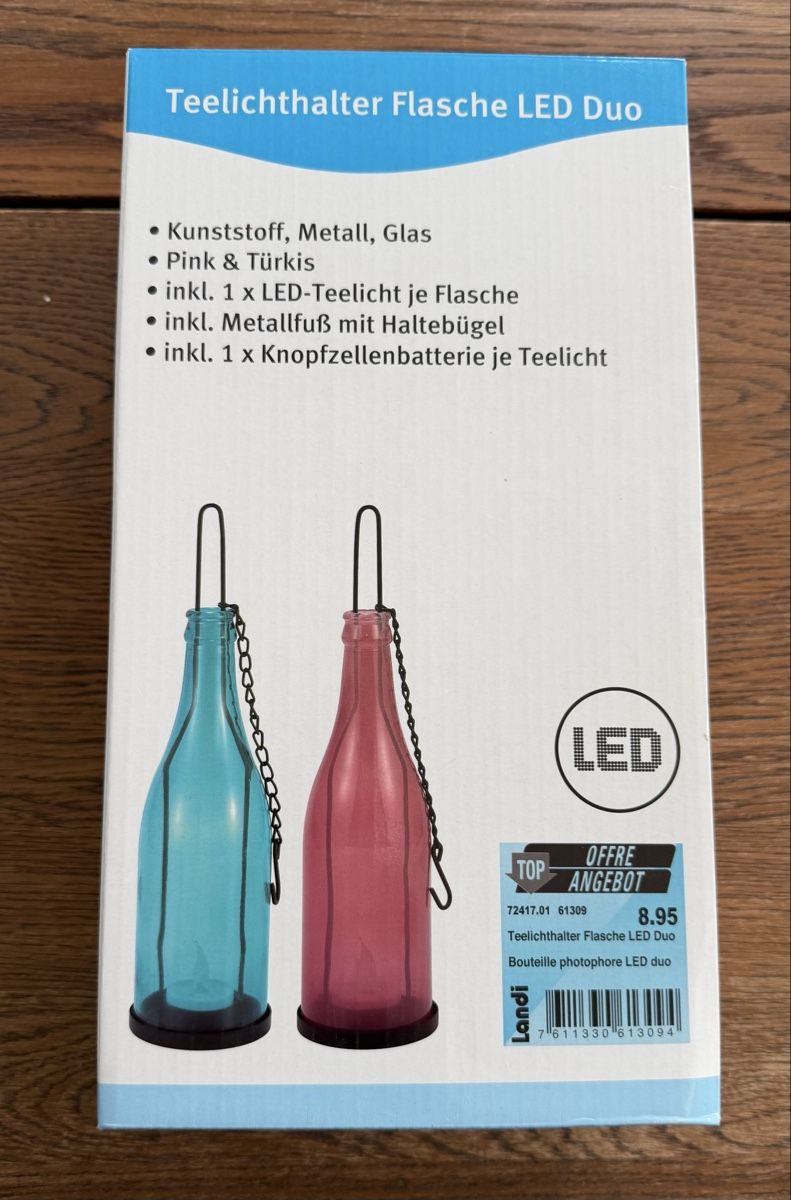 Tutte le decorazioni: Teelichthalter Flasche LED Duo – Nuovo e nell'imballaggio originale da Auw venduto da grisu81