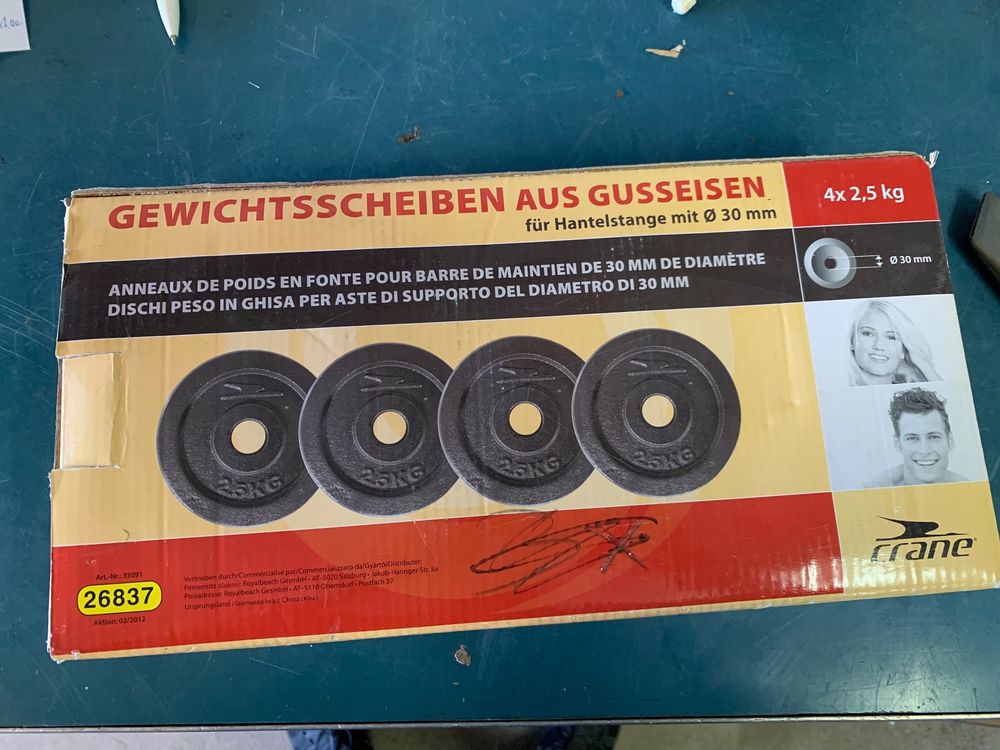 Bad Company I Hantelscheiben Aus Gusseisen I Hantel Gewichte I 50 Kg 2 X 25 Kg 30 31 Mm