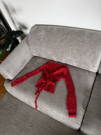 Pull Tally Weijl rouge, maille côtelée, taille M