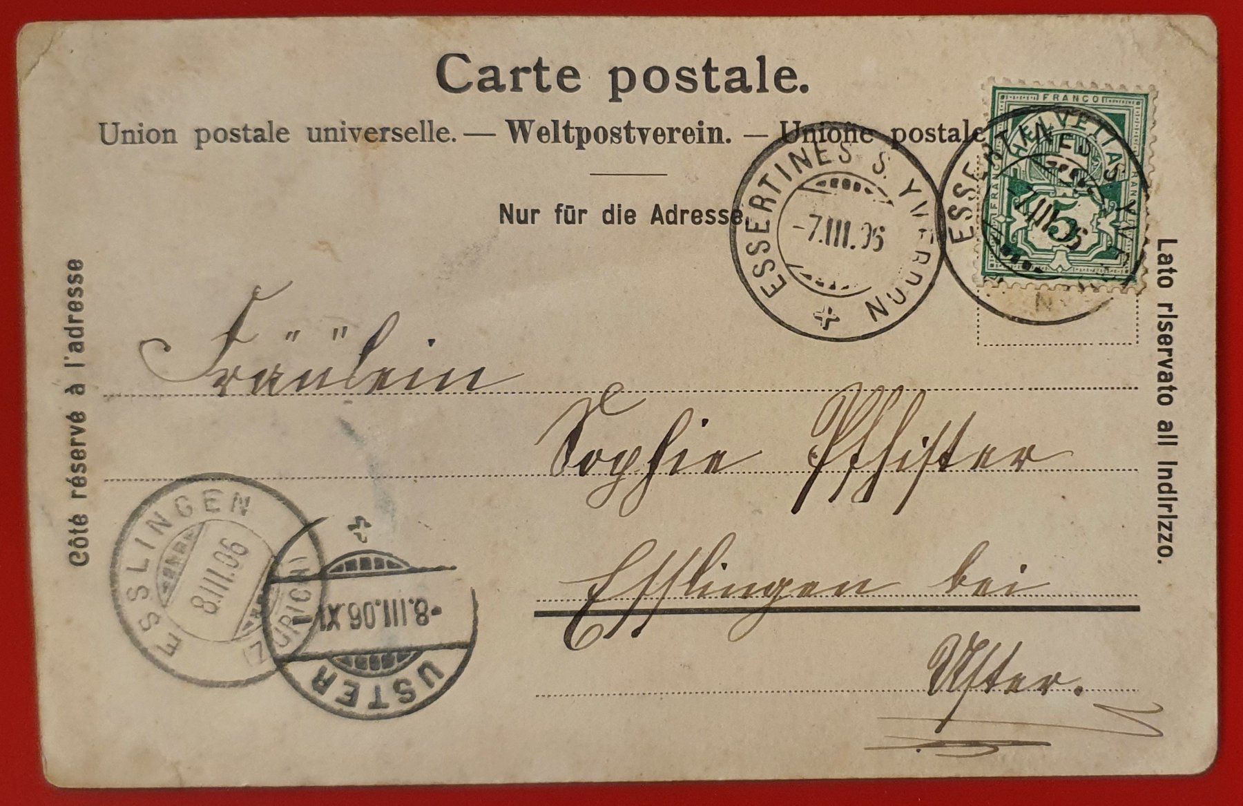Cartoline postali: Souvenir de Nonfoux 1906 – Usato da Kreuzlingen venduto da Rschweiz1 1