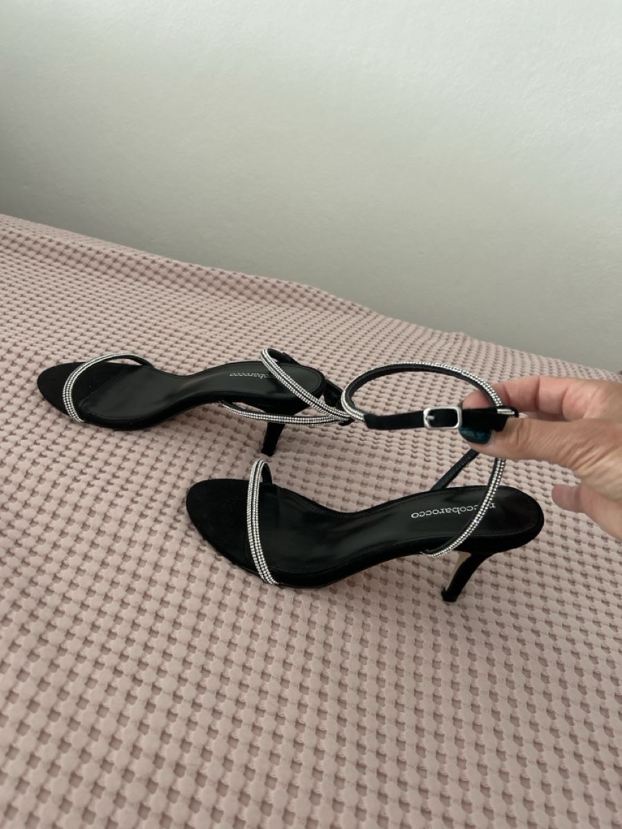 Roccobarocco Damenschuhe: Roccobarocco Sandaletten Schwarz Glitzer Gr. 38.5 – Neu (gemäss Beschreibung) aus Langnau im Emmental von Iriss 1