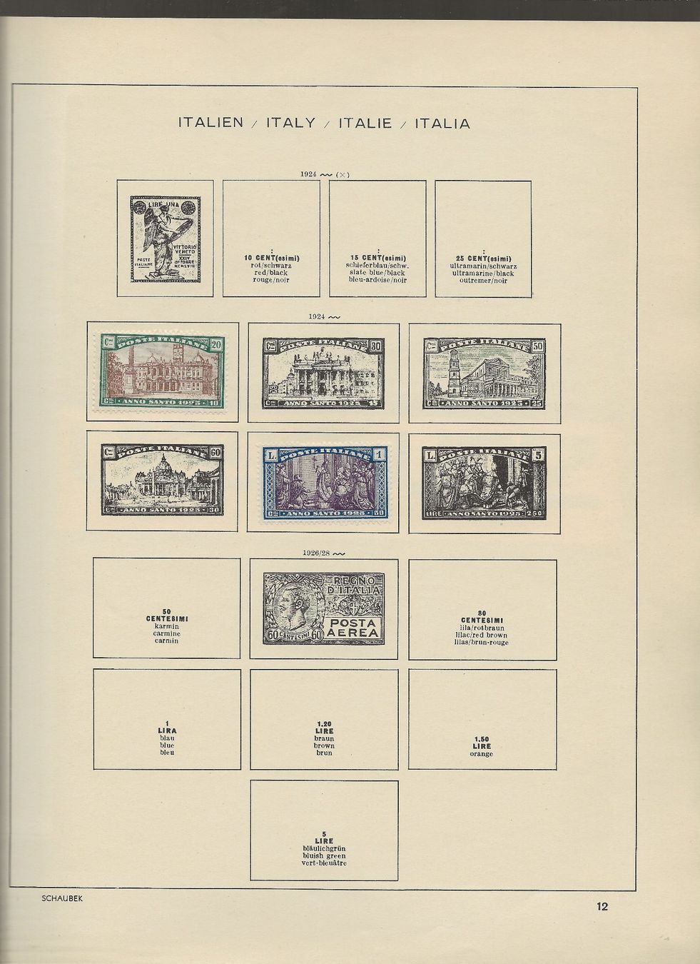 Alle Briefmarken: Marken Italien 1921 bis 1930 – Gebraucht aus Au ZH von xelagreb01 3