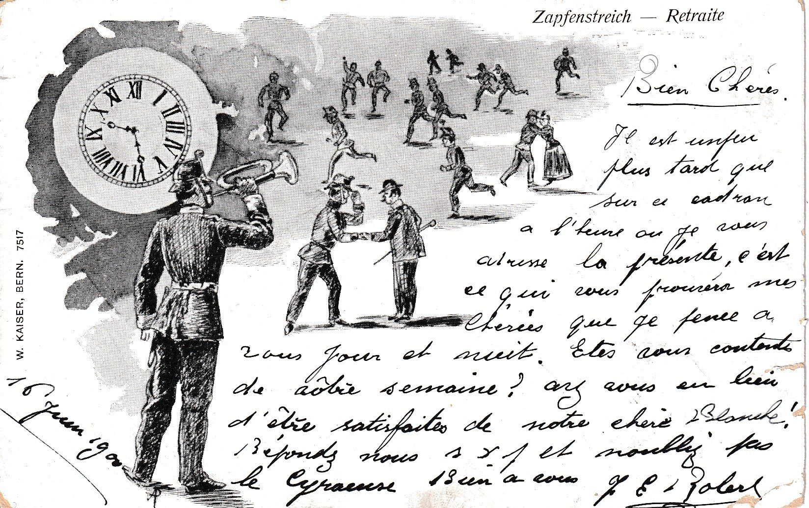 Alle Briefmarken: Soldatenkarken Carte militaire 1900 RETRAITE – Gebraucht aus La Chaux-de-Fonds von Jeannot011