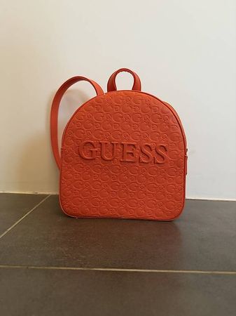 Sac à dos Guess orange corail avec logo en relief 