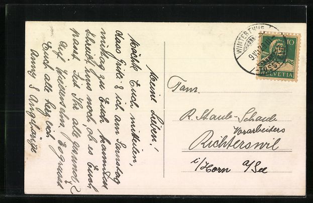 Ansichtskarten: AK Winterthur, Kantonsschule, 1929 – Gebraucht aus Berlin von bartko-reher 1