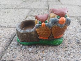 Süsser Eulen Paar Teelichthalter Deko Figur...