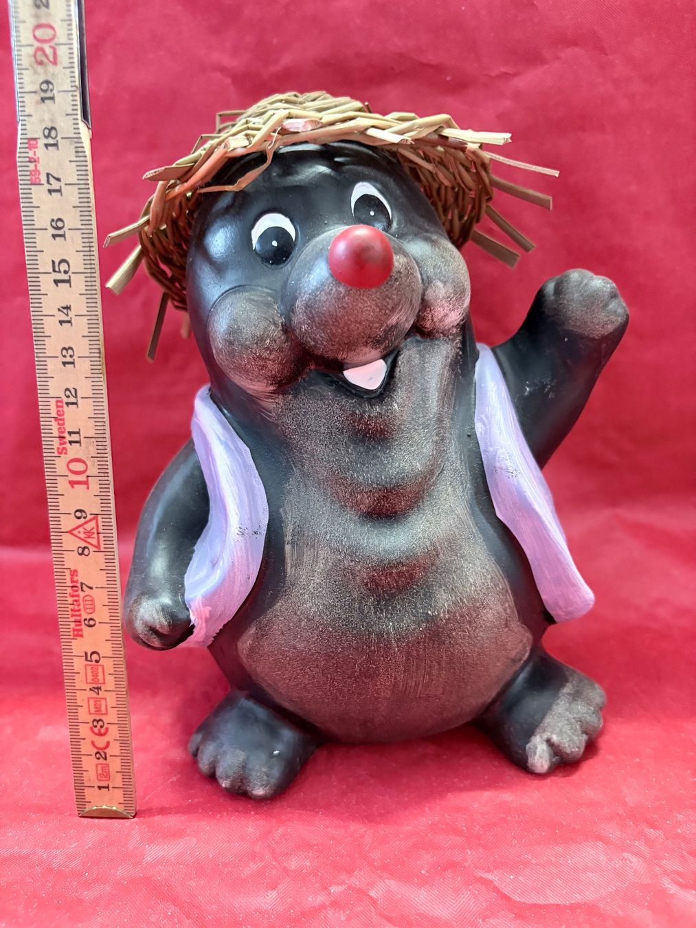 Statuette: Lustiger Maulwurf mit Strohhut,, Gartenfigur, Keramik . – Nuovo e nell'imballaggio originale da Zäziwil venduto da Emlea 7