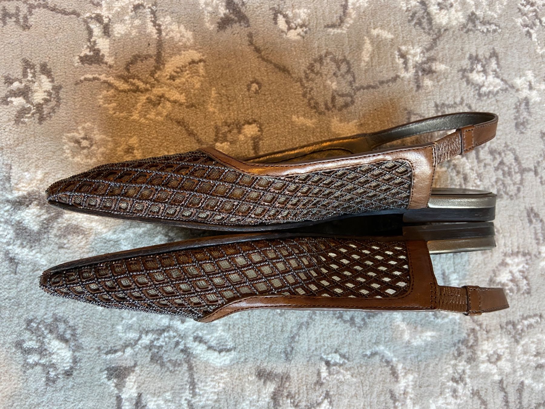 Brunello Cucinelli Scarpe da donna: Brunello Cucinelli Monili Bead Leather Slingback Flats – Usato da Münchenstein venduto da B771 6