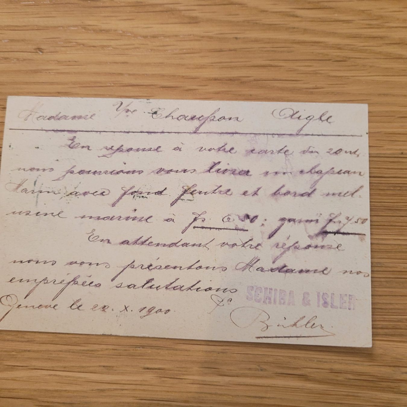 Cartoline postali: GS Aigle Genève 1900 – Usato da Biel/Bienne venduto da Destockweb 1