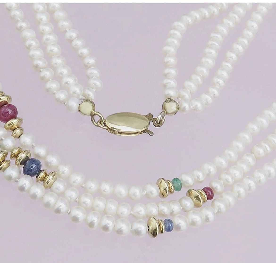 Catenine: Collier perles et pierres or – Nuovo (secondo la descrizione) da Granges-Paccot venduto da keopskephrem 1