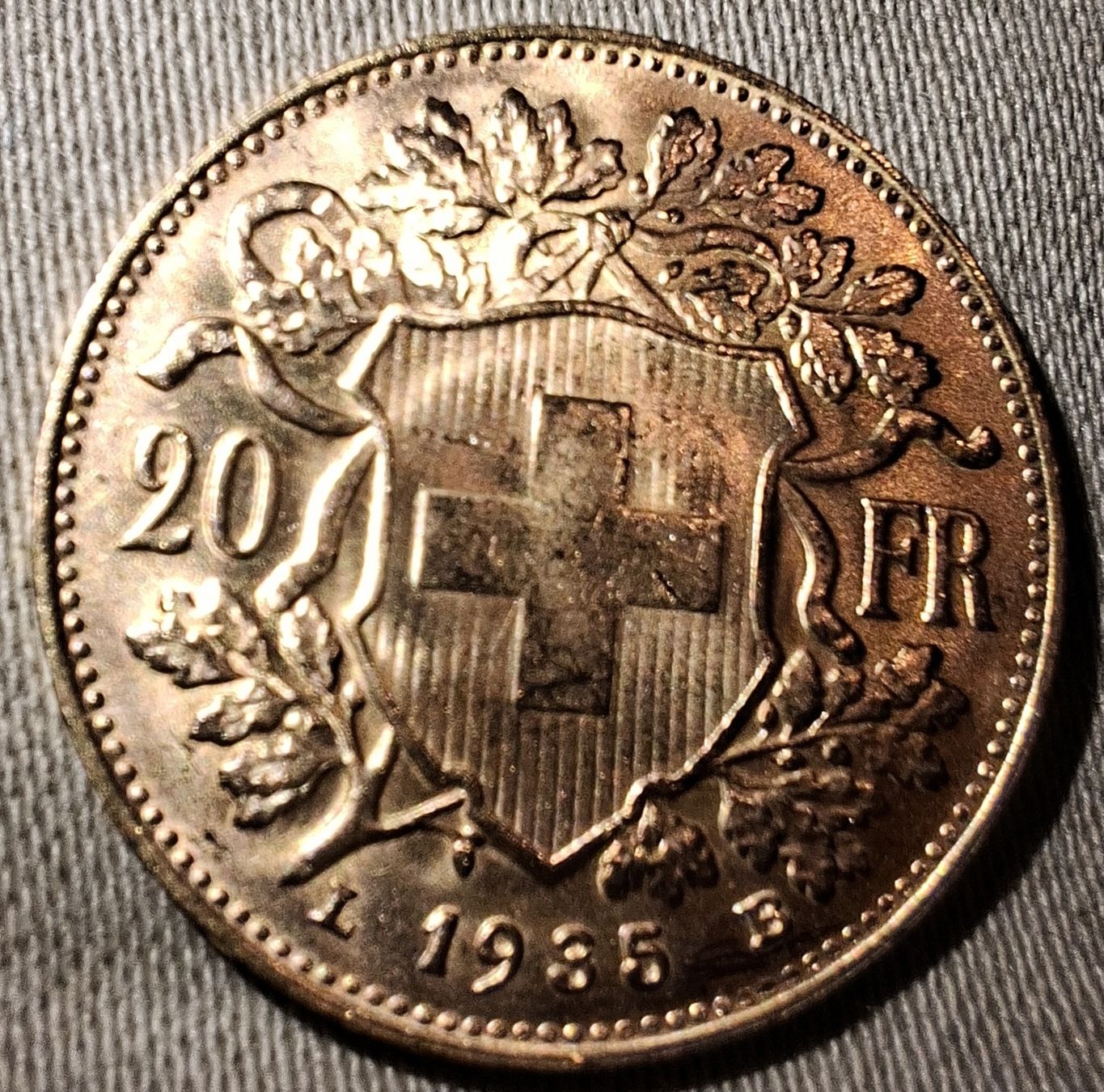 Tutti le monete: Goldvreneli 1935 L / B  – Usato da Balgach venduto da SIMEON27 3