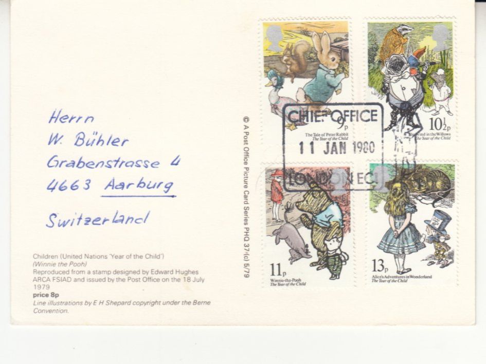 Tutti i francobolli: Winnie-the-Pooh, England 1980 – Usato da Bürglen TG venduto da StampGraf 1