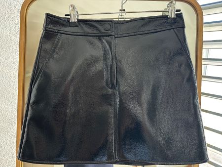 Michael Kors Lackleder-Look Minirock Schwarz – Neu