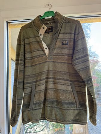 Burton Fleece Pulli Gr. S, Oliv gestreift - Top Zustand!