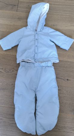 Ensemble bébé hiver bleu - doublé polaire, comme neuf!