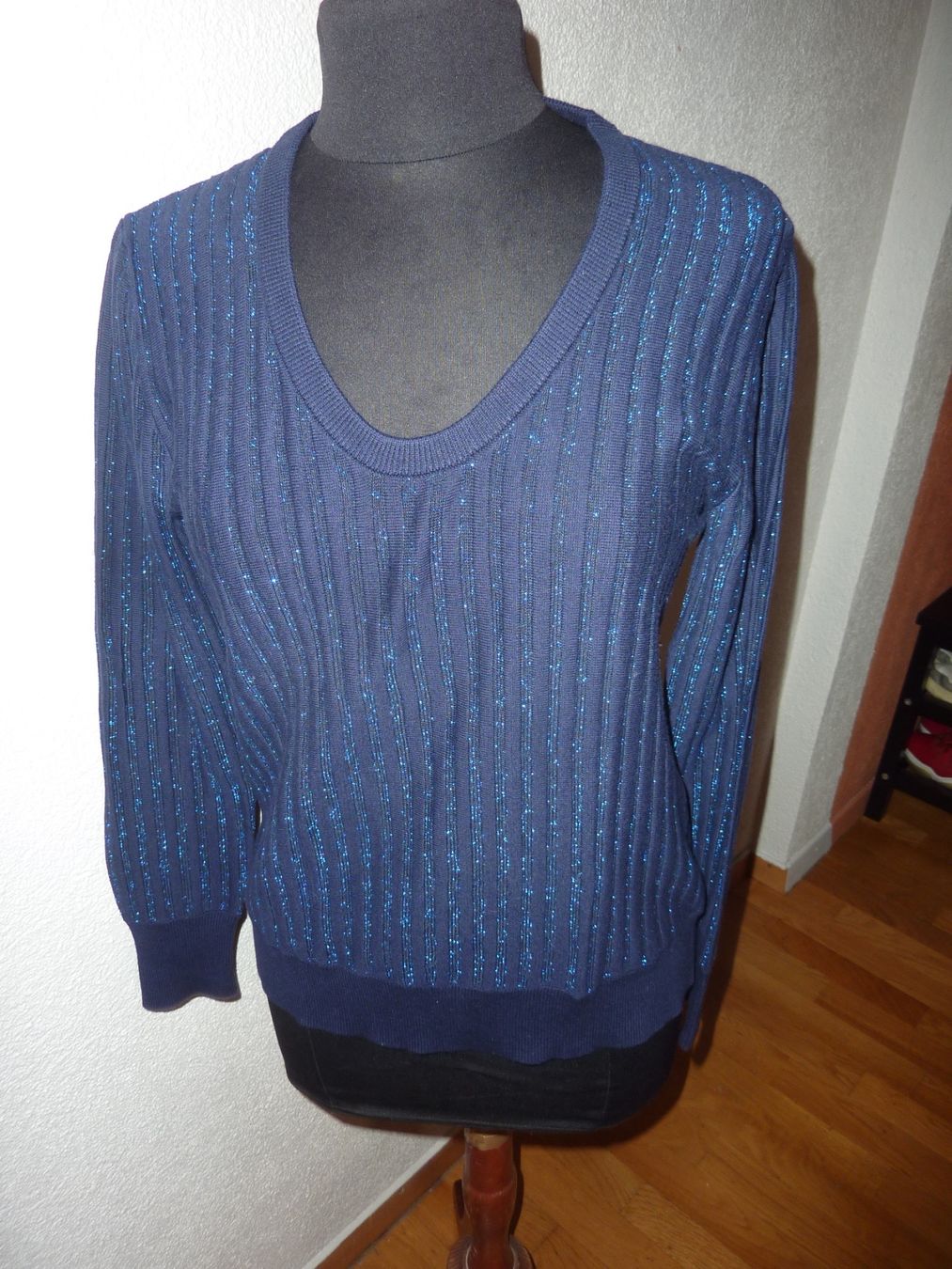 Pullover & Sweatshirts: pull à rayures bleu et strass taille 4 marque albertobini – Gebraucht aus geneve von chriztel 6