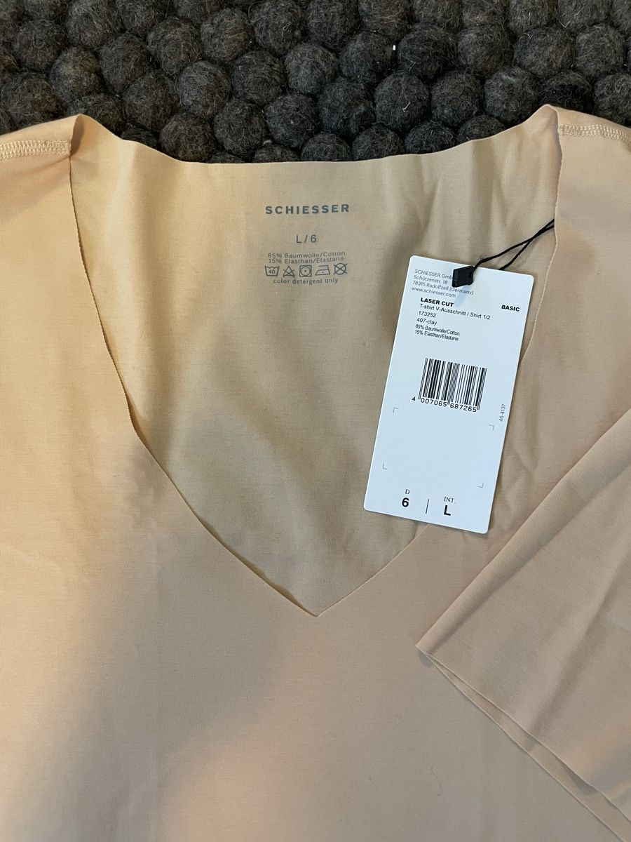 Schiesser T-shirt: Schiesser Laser Cut T-Shirt, Gr L – Nuovo e nell'imballaggio originale da Uster venduto da Drumfa_55 3