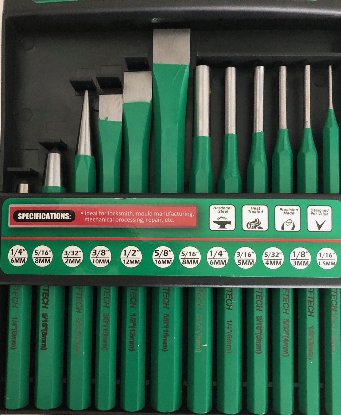 Tutti gli attrezzi: 12 teil. Meissel / Körner/ Splintentreiber Set – Nuovo e nell'imballaggio originale da St. Gallen venduto da schnaeppchen-preise