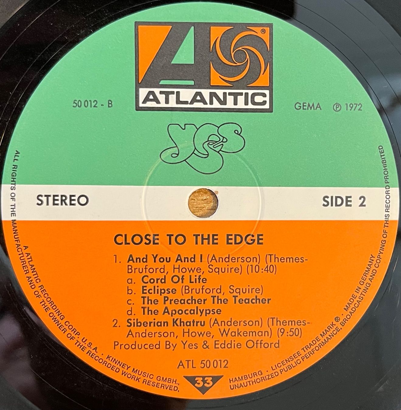 Vinyles: YES - CLOSE TO THE EDGE - 33 Tours – D'occasion à Bussigny par vinyl-pas-cher 4