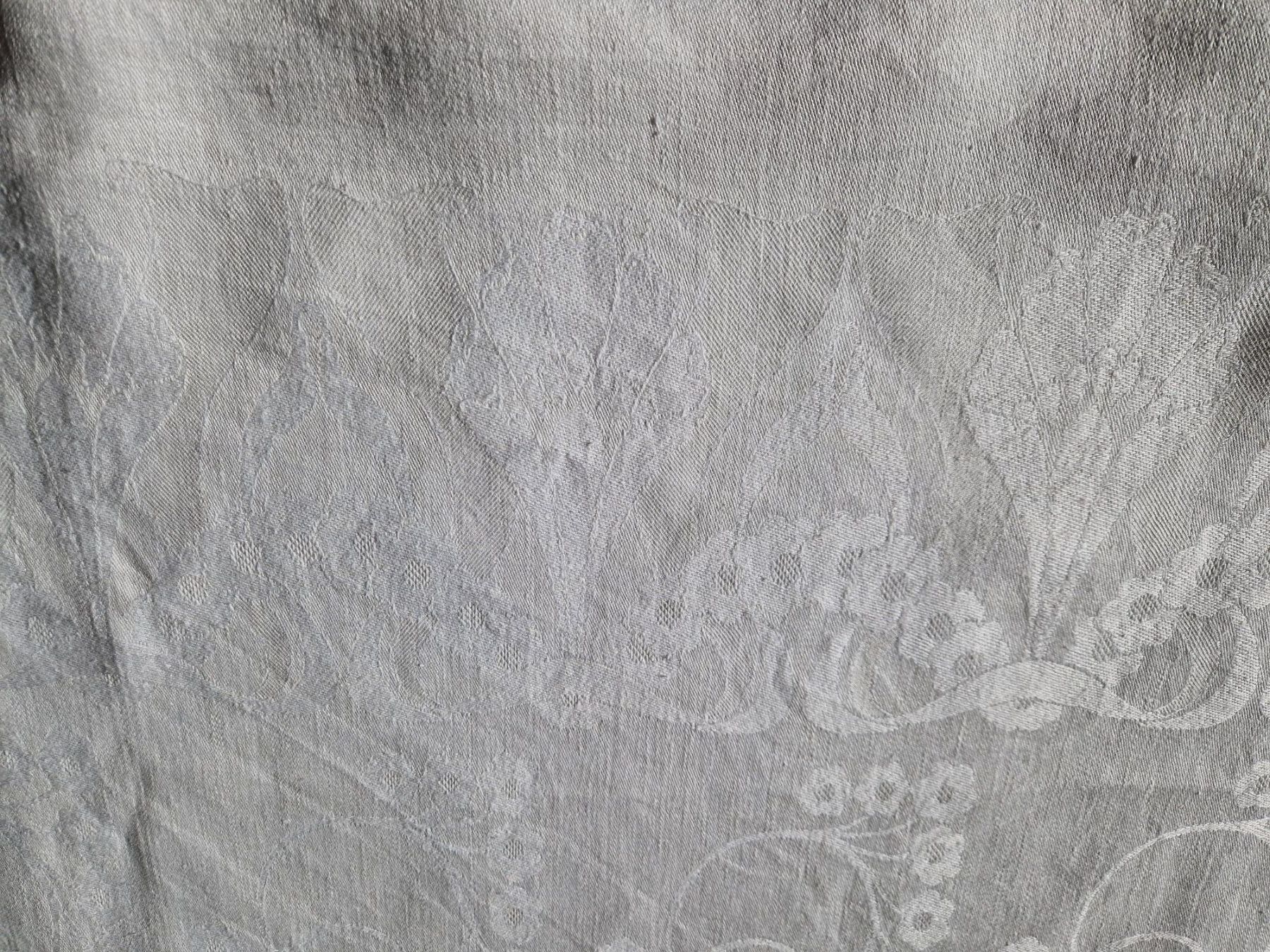 Sonstige Tischwäsche: Jugendstil Tischdecke Leinendamast 146x194cm – Gebraucht aus Bern von Antikbatik 7