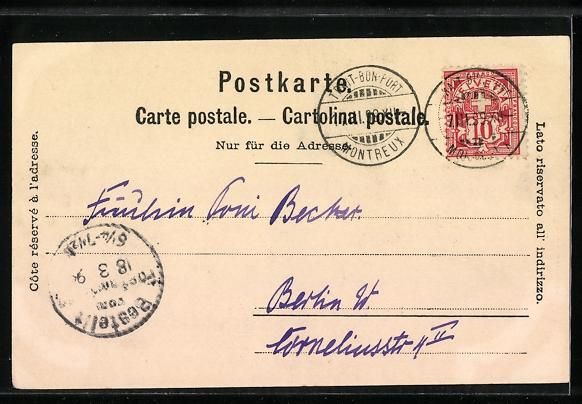 Cartoline postali: AK Montreux, Et le Dent-du-Midi – Usato da Berlin venduto da bartko-reher 1