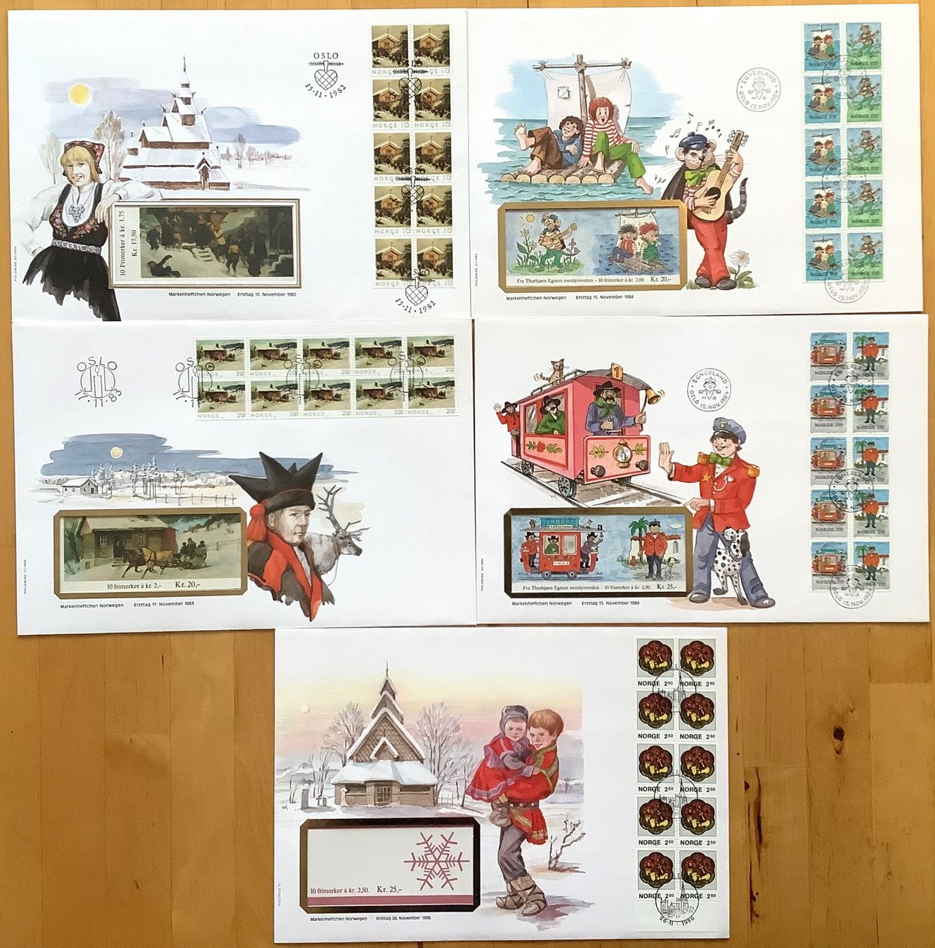 Tous les timbres: 1982-86 - Norwegen FDC Grossbriefe- Markenheftchen – Neuf (Voir description) à Liestal par Pep3