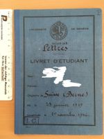 Livret d’etudiant – Université de Genève 1946