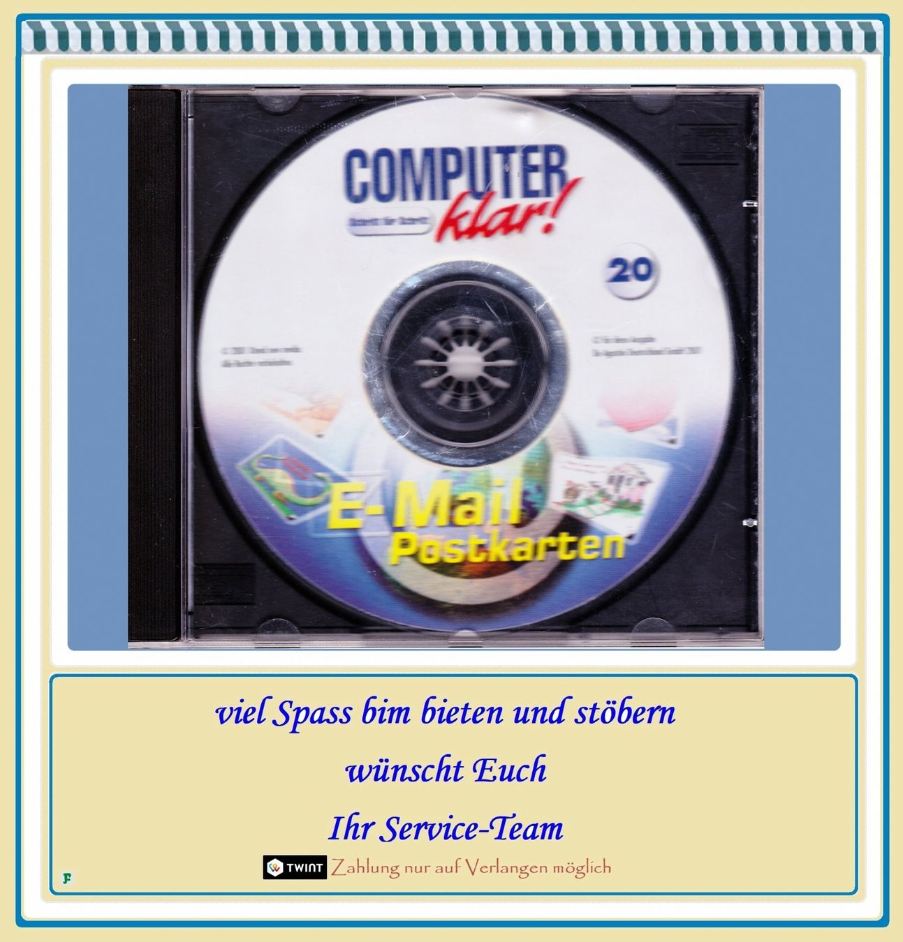 Software: DeAGUSTINI „COMPUTER klar! E-Mail Postkarten 20” • CD ROM – Usato da Münchwilen TG venduto da FLOHMIFLITZER 2