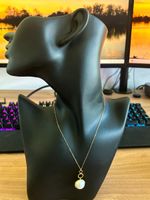 Elegante Mabe-Perlenkette aus echtem 18K Gold