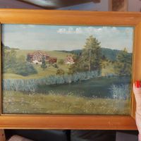 Ölgemälde signiert, idyllische schweizerLandschaft