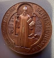 Originale Hl. Benediktus Jubiläumsmedaille von 1880, Bronze