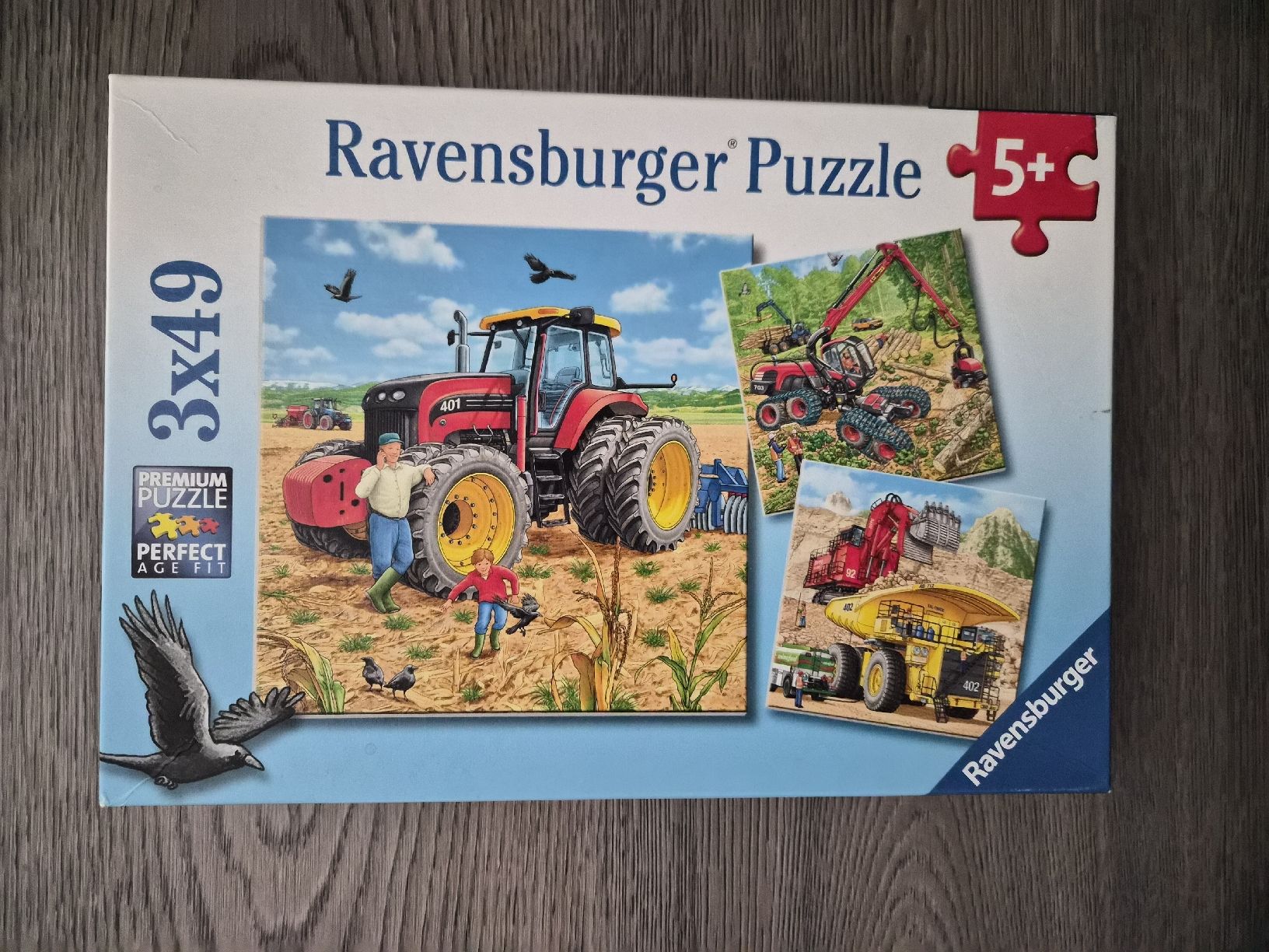 Ravensburger Puzzles: Ravensburger Puzzle 3x49 Traktor & Baumaschinen  – Gebraucht aus Schwarzenberg LU von LadySecondhand